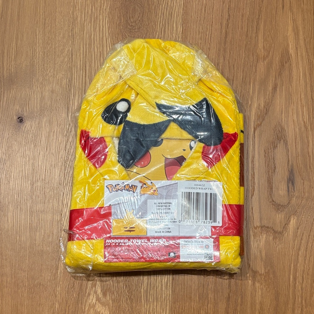 Kids Pokemon Pikachu Hooded Towel Wrap
